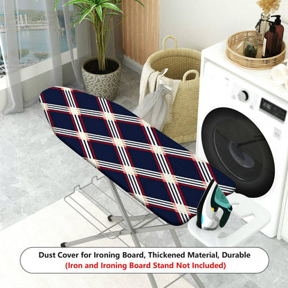 1-Piece Plaid Navy Red White  Ironing Board Cover, Universal Size, Without Board