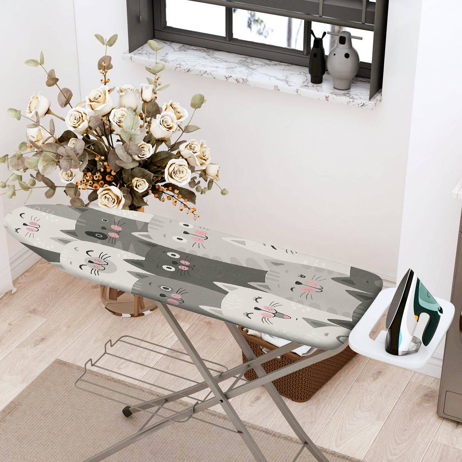 1-Piece Cat Pattern Animal Cute  Ironing Board Cover, Universal Size, Without Board