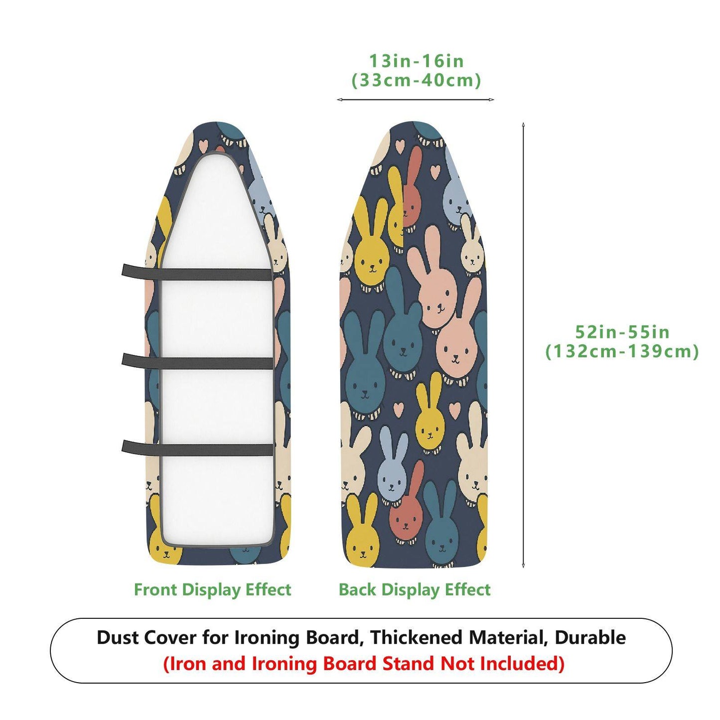 1-Piece Cute Bunny  Pattern  Ironing Board Cover, Universal Size, Without Board
