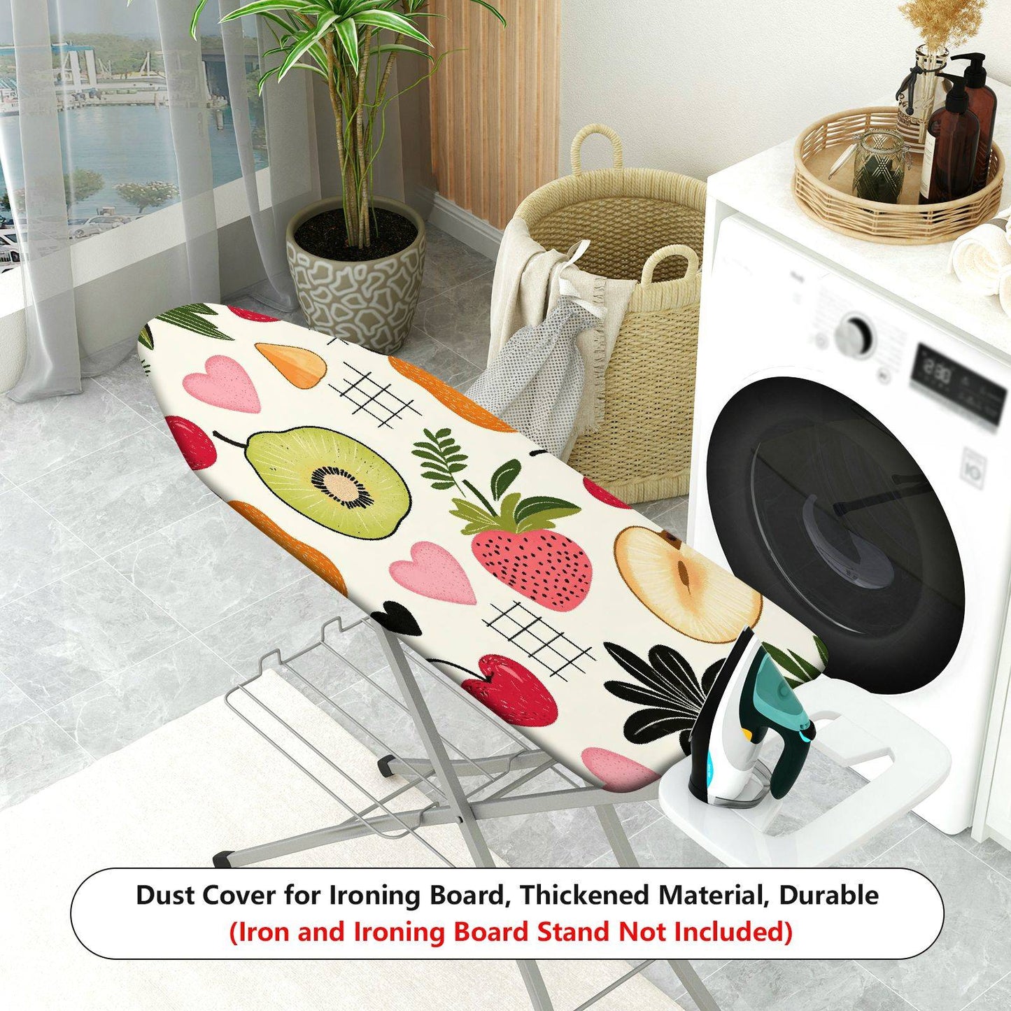 1-Piece Fruit Pattern Heart Shape Plant  Ironing Board Cover, Universal Size, Without Board