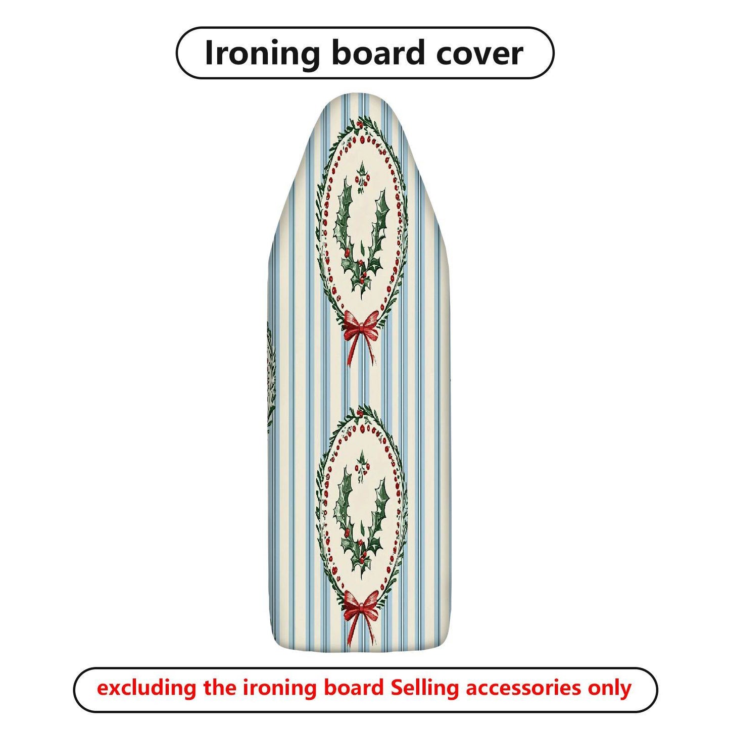 1-Piece Christmas Holly Festive  Ironing Board Cover, Universal Size, Without Board