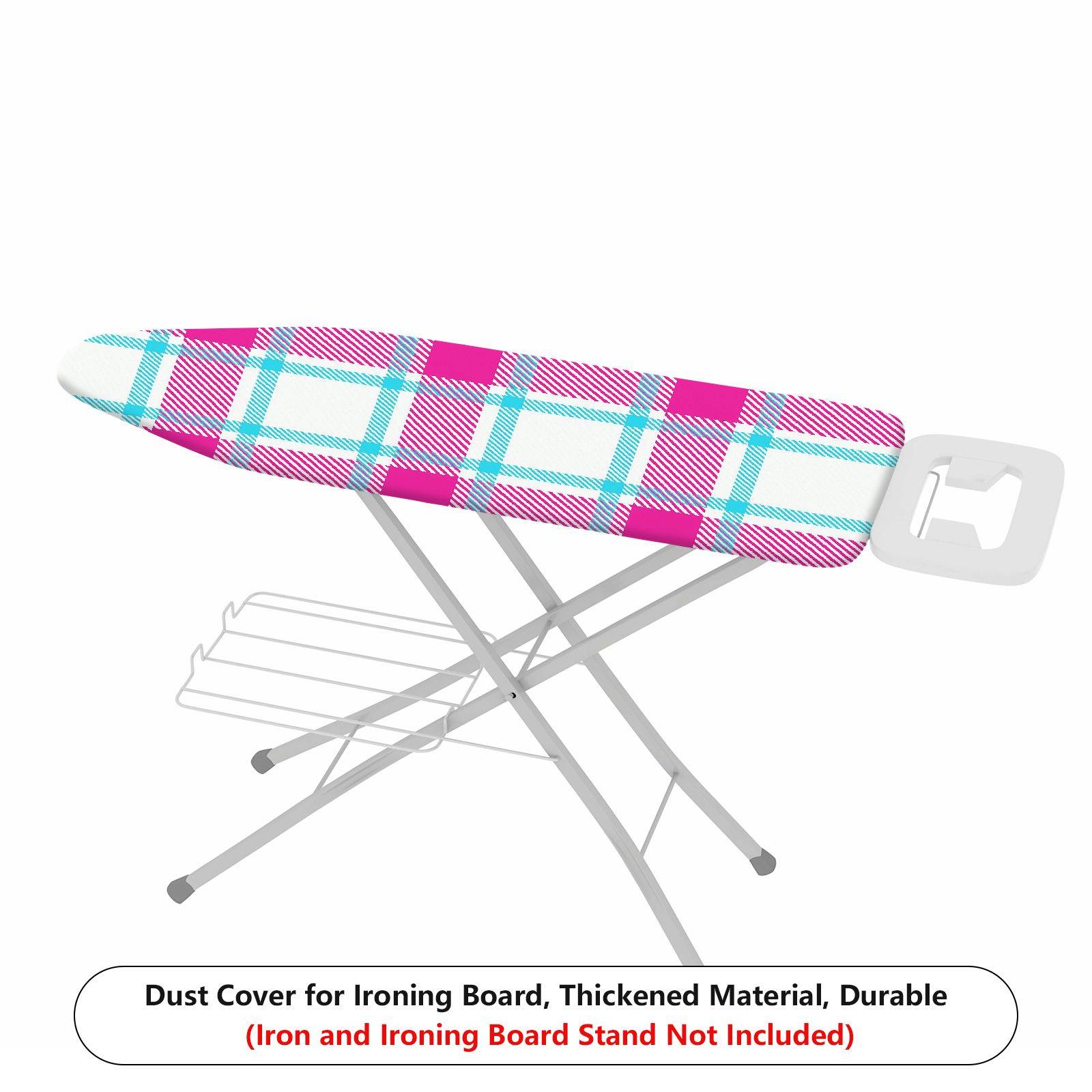 1-Piece Plaid Pink Blue  Ironing Board Cover, Universal Size, Without Board
