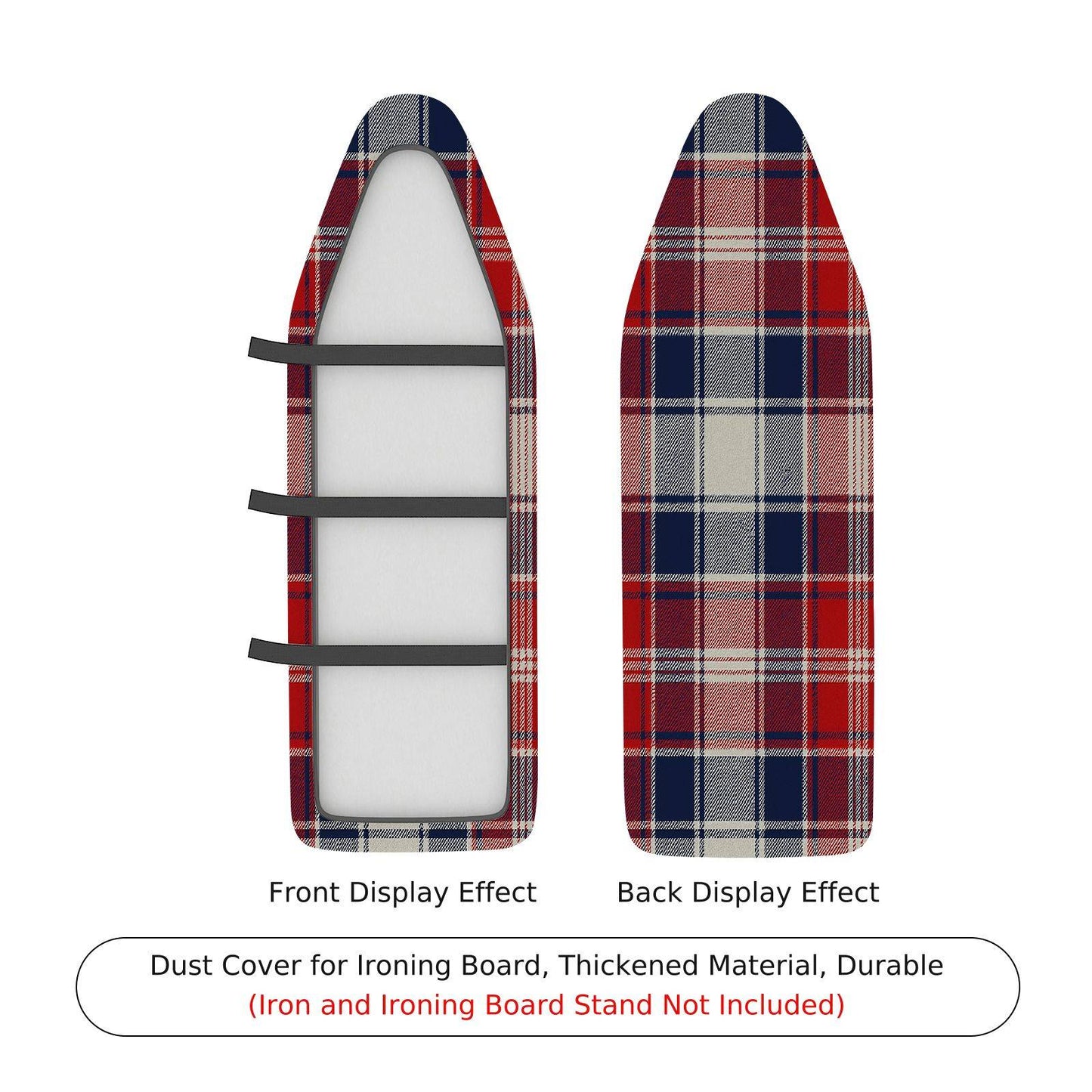 1-Piece Plaid Red Blue  Ironing Board Cover, Universal Size, Without Board