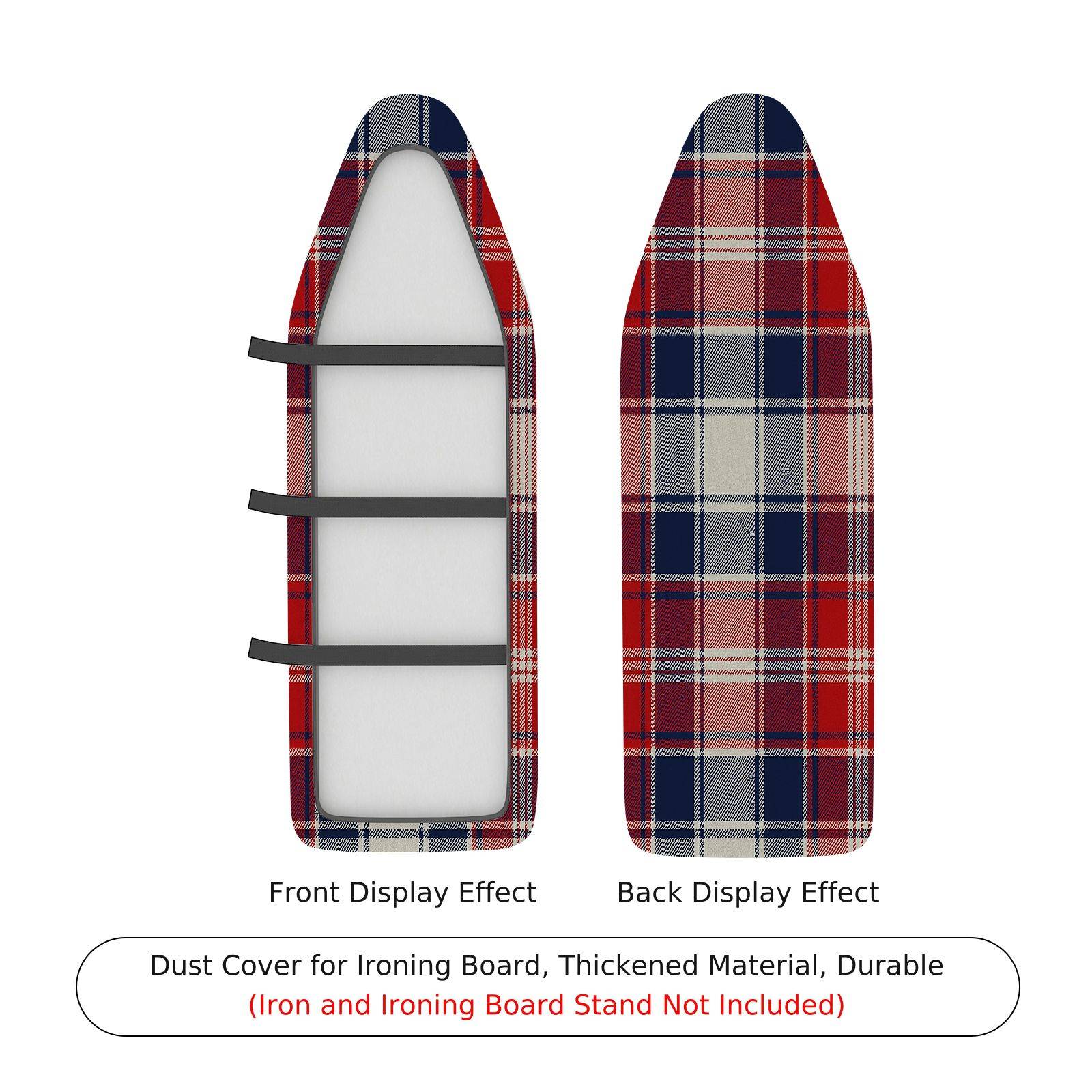 1-Piece Plaid Red Blue  Ironing Board Cover, Universal Size, Without Board