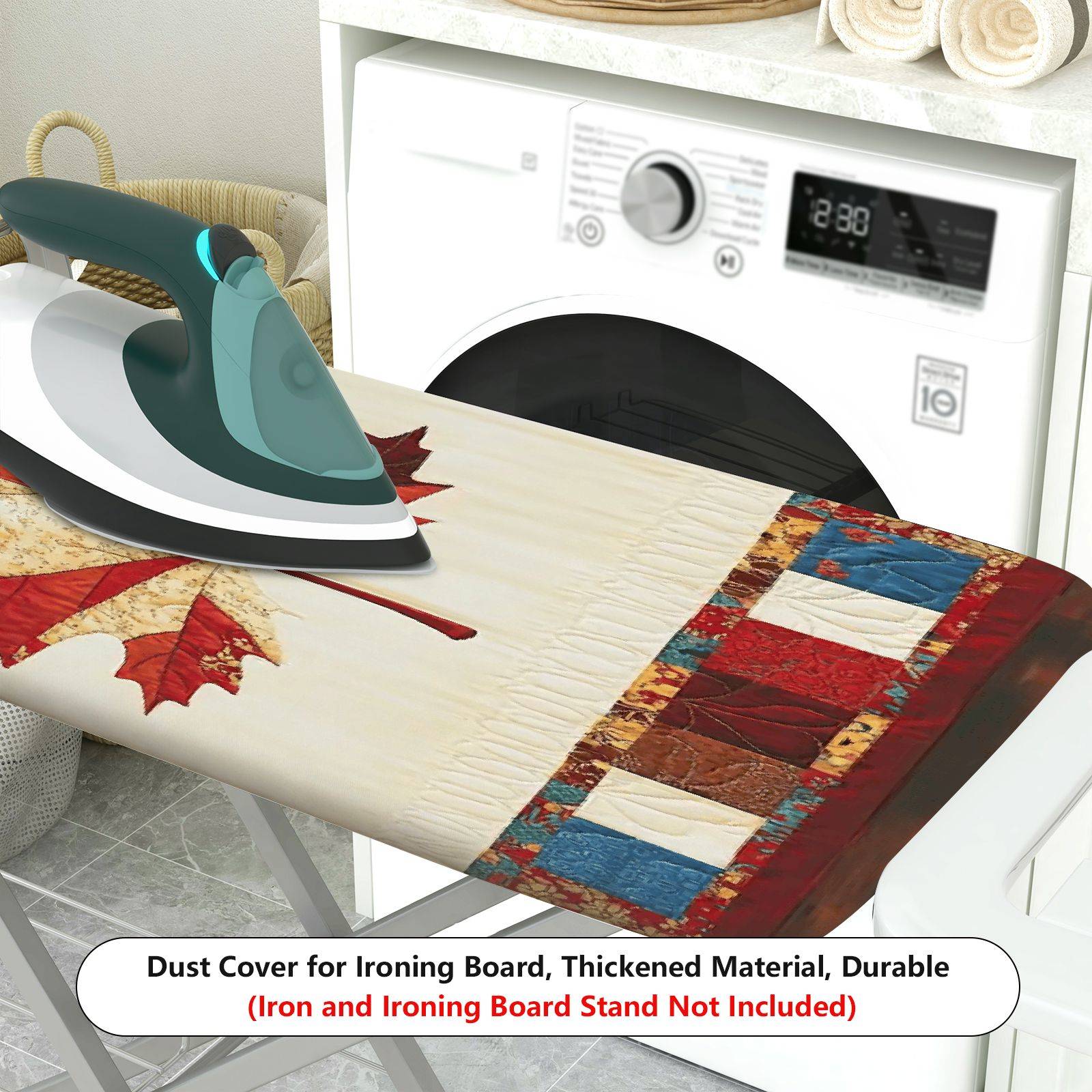 1-Piece Maple Leaf Plaid Autumn  Ironing Board Cover, Universal Size, Without Board