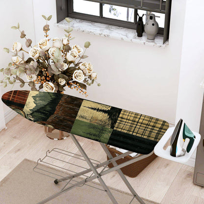 1-Piece Forest Deer Plaid  Ironing Board Cover, Universal Size, Without Board