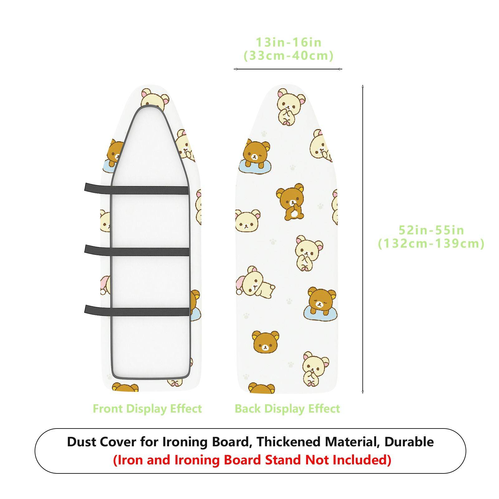 1-Piece Cute  Bear Pattern Animal Style Kawaii  Ironing Board Cover, Universal Size, Without Board