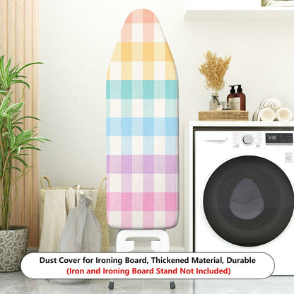 1-Piece Rainbow Plaid Colorful Checkered  Ironing Board Cover, Universal Size, Without Board