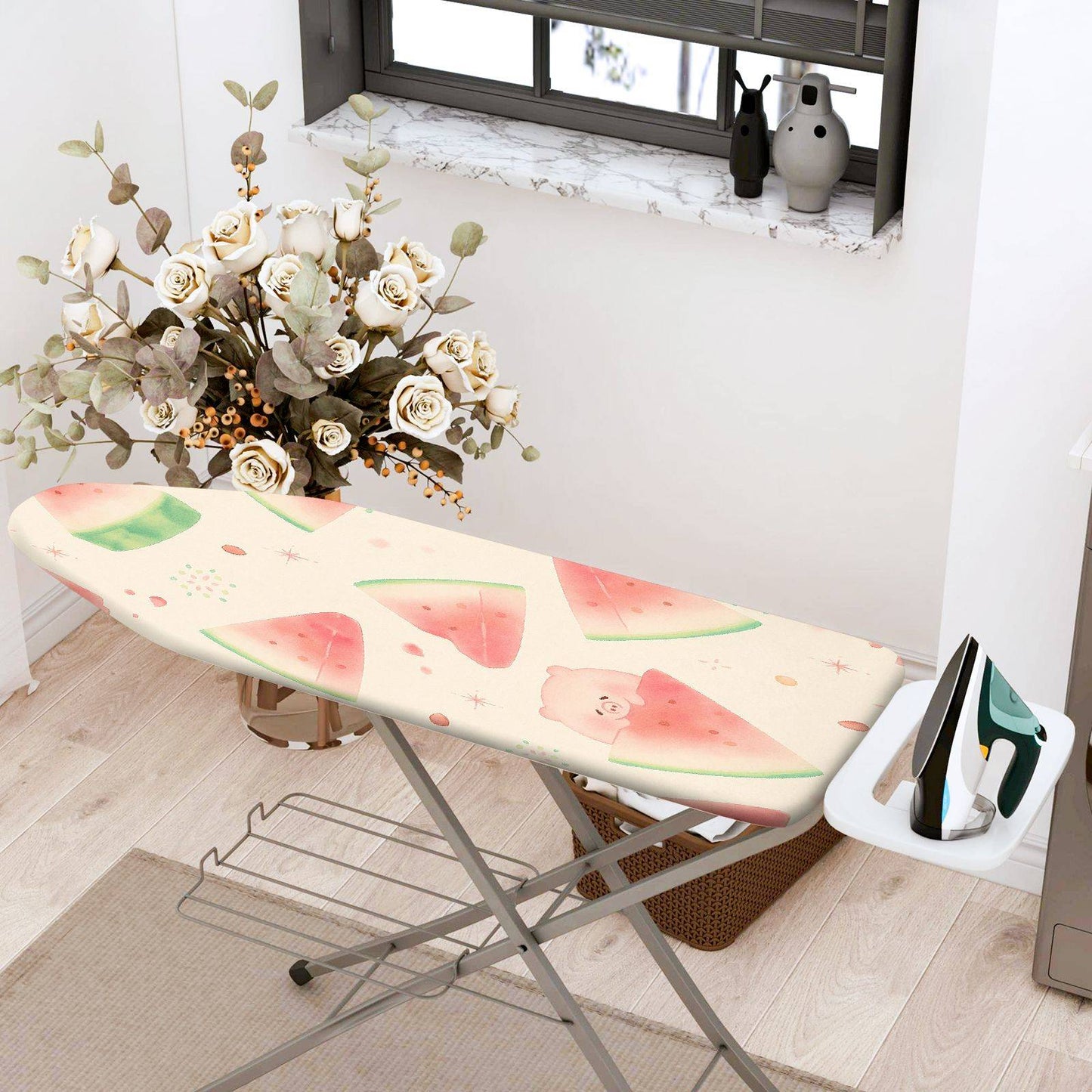 1-Piece Watermelon Fruit Print Pink  Ironing Board Cover, Universal Size, Without Board