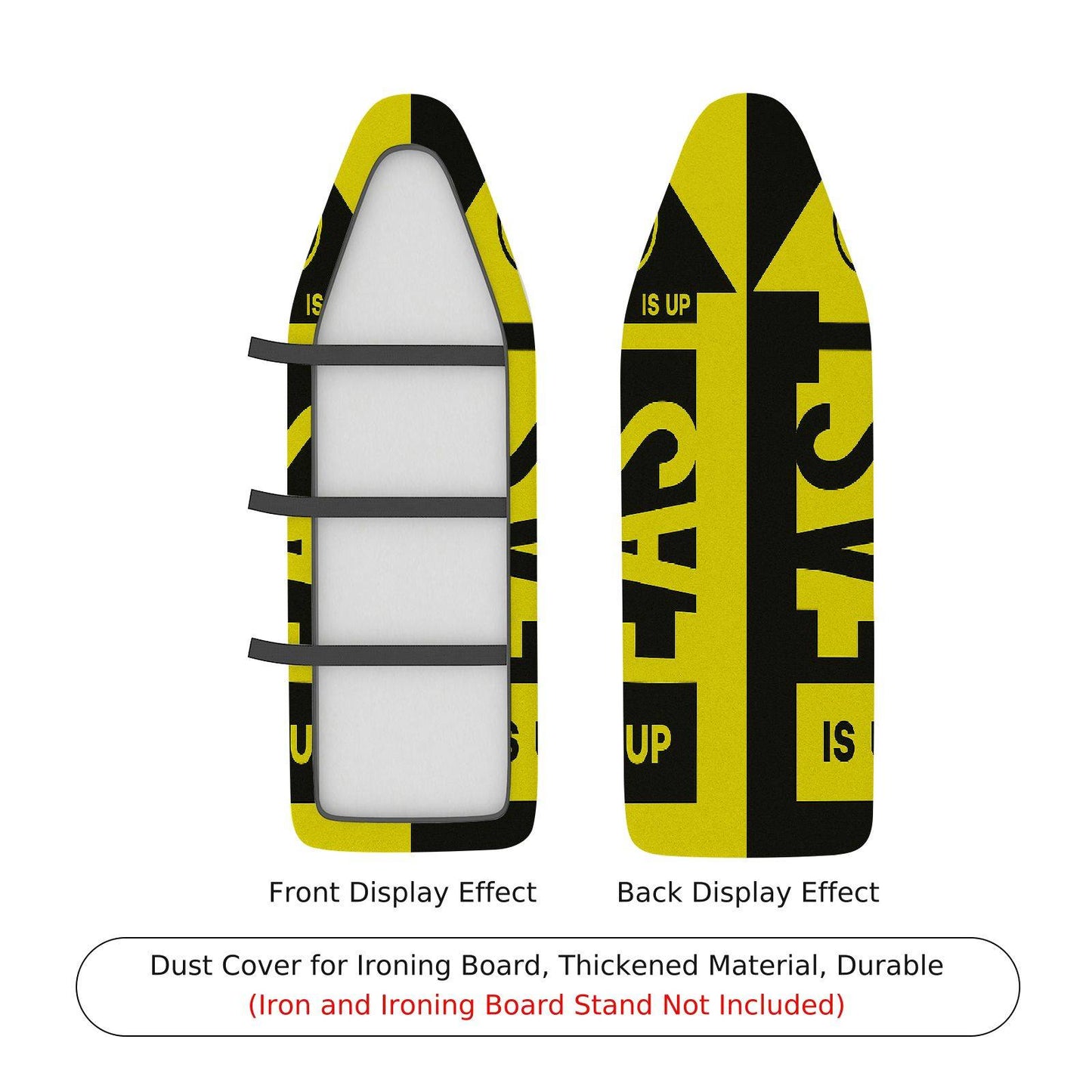 1-Piece Yellow Black Graphic Text  Ironing Board Cover, Universal Size, Without Board