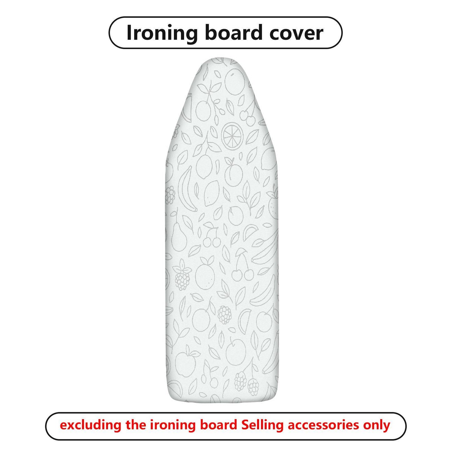 1-Piece Fruit Pattern Leaf Design White  Ironing Board Cover, Universal Size, Without Board