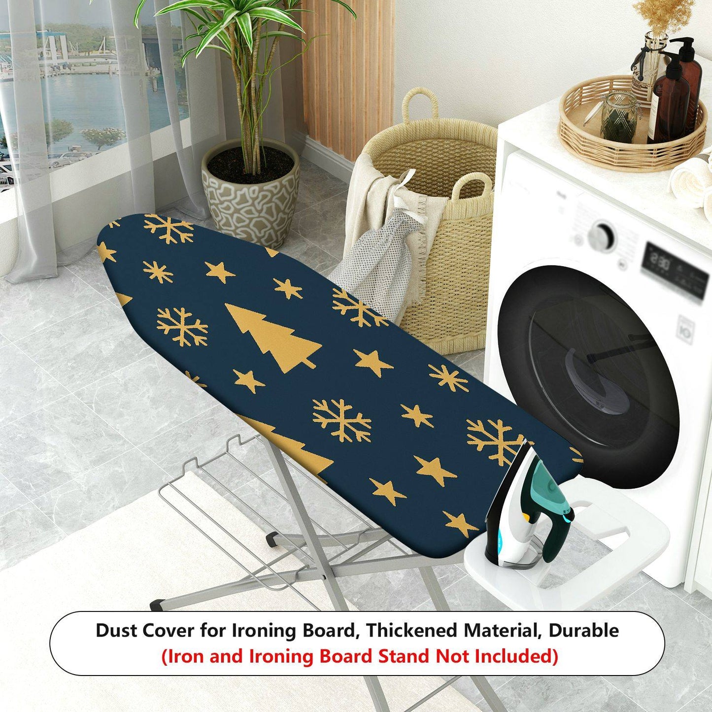 1-Piece Christmas Tree Snowflake Star  Ironing Board Cover, Universal Size, Without Board