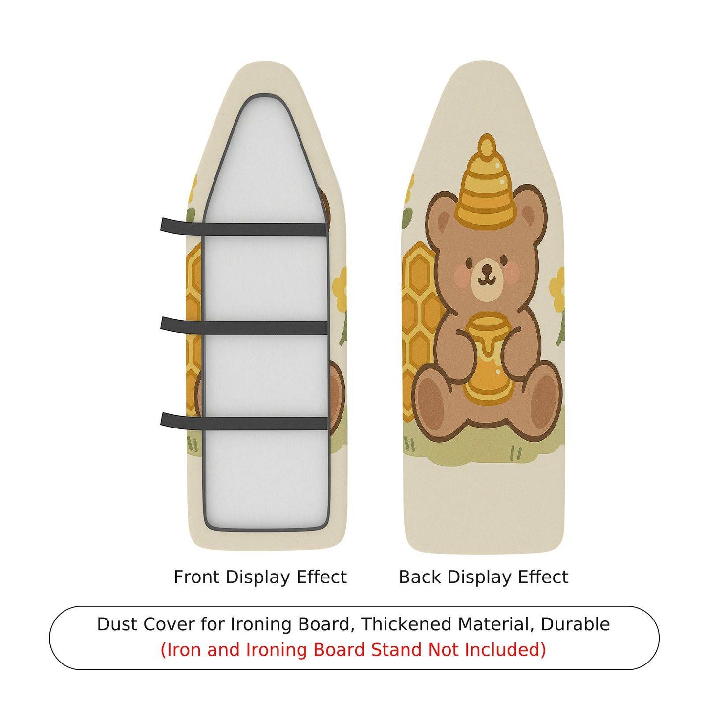 1-Piece Cute Bear Honey Floral  Ironing Board Cover, Universal Size, Without Board