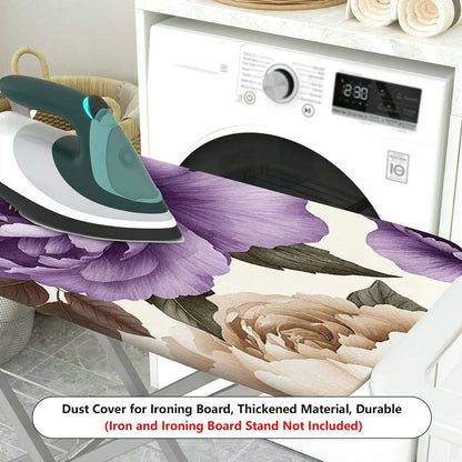 1-Piece Floral Purple Beige  Ironing Board Cover, Universal Size, Without Board