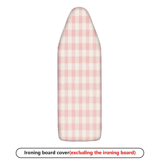 1-Piece Checkered Pink Pattern White Plaid  Ironing Board Cover, Universal Size, Without Board