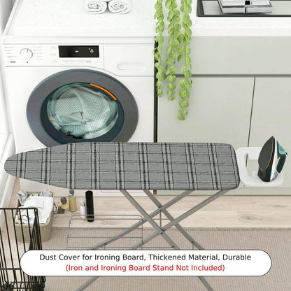 1-Piece Plaid Pattern Grey Classic  Ironing Board Cover, Universal Size, Without Board