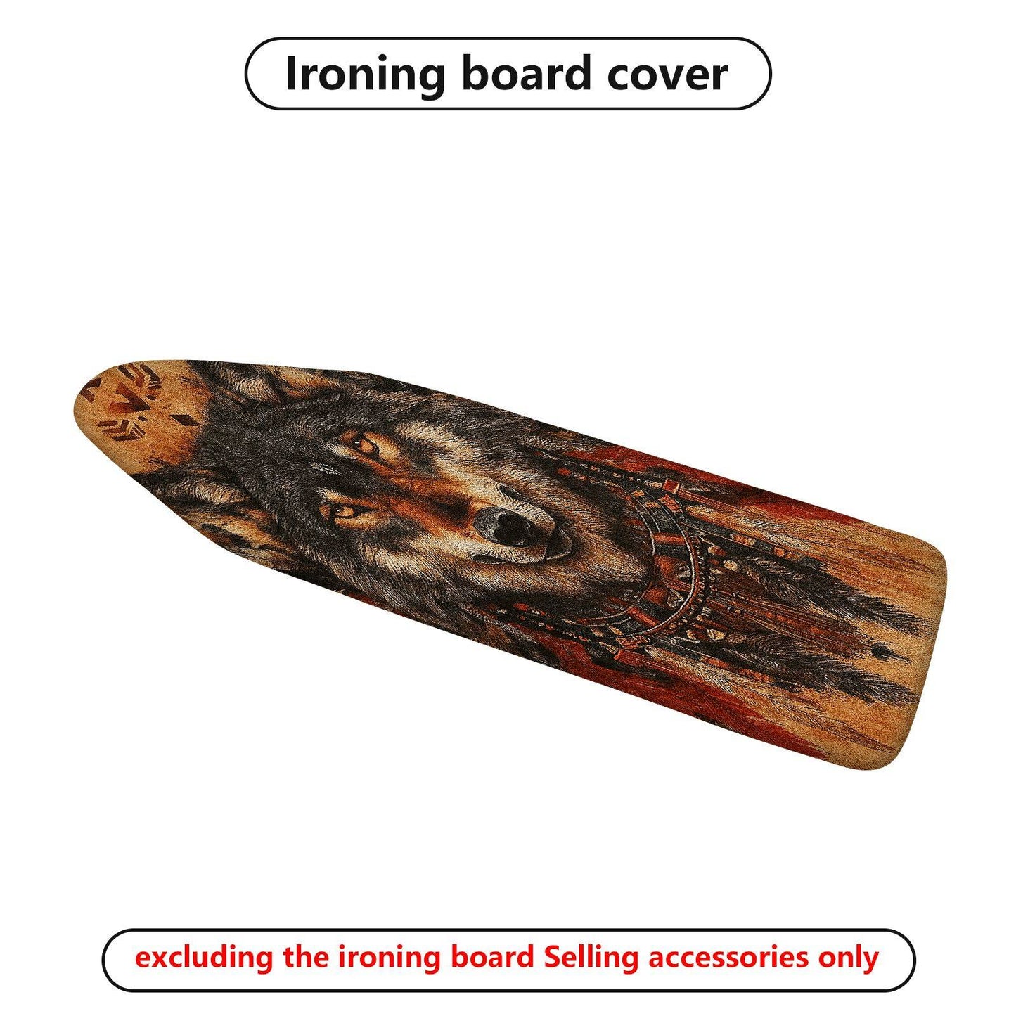 1-Piece Wolf Tribal Art Nature  Ironing Board Cover, Universal Size, Without Board