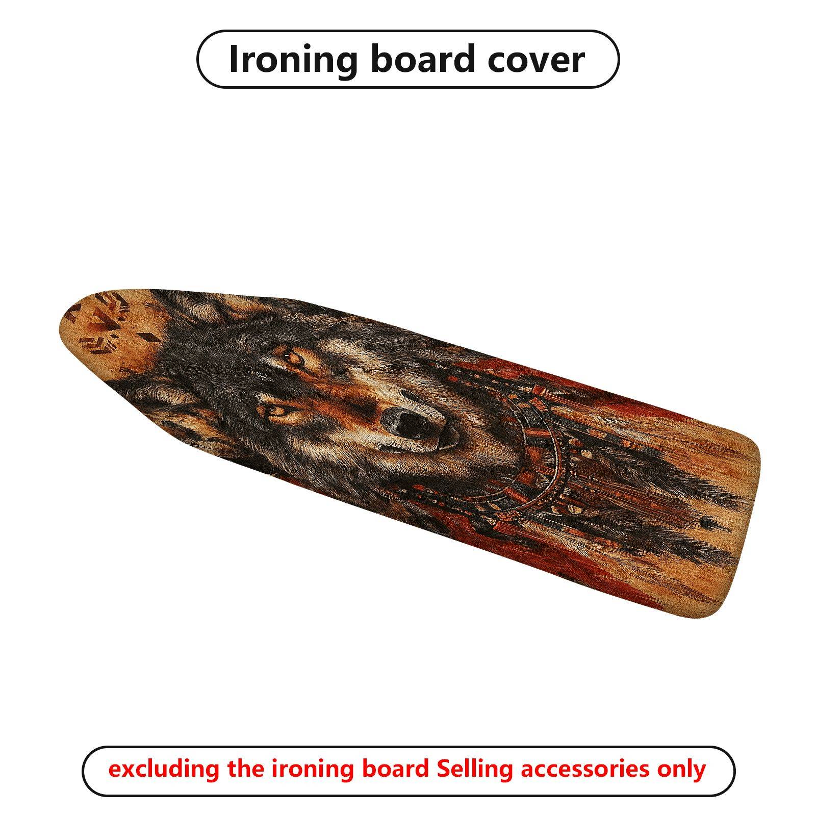 1-Piece Wolf Tribal Art Nature  Ironing Board Cover, Universal Size, Without Board