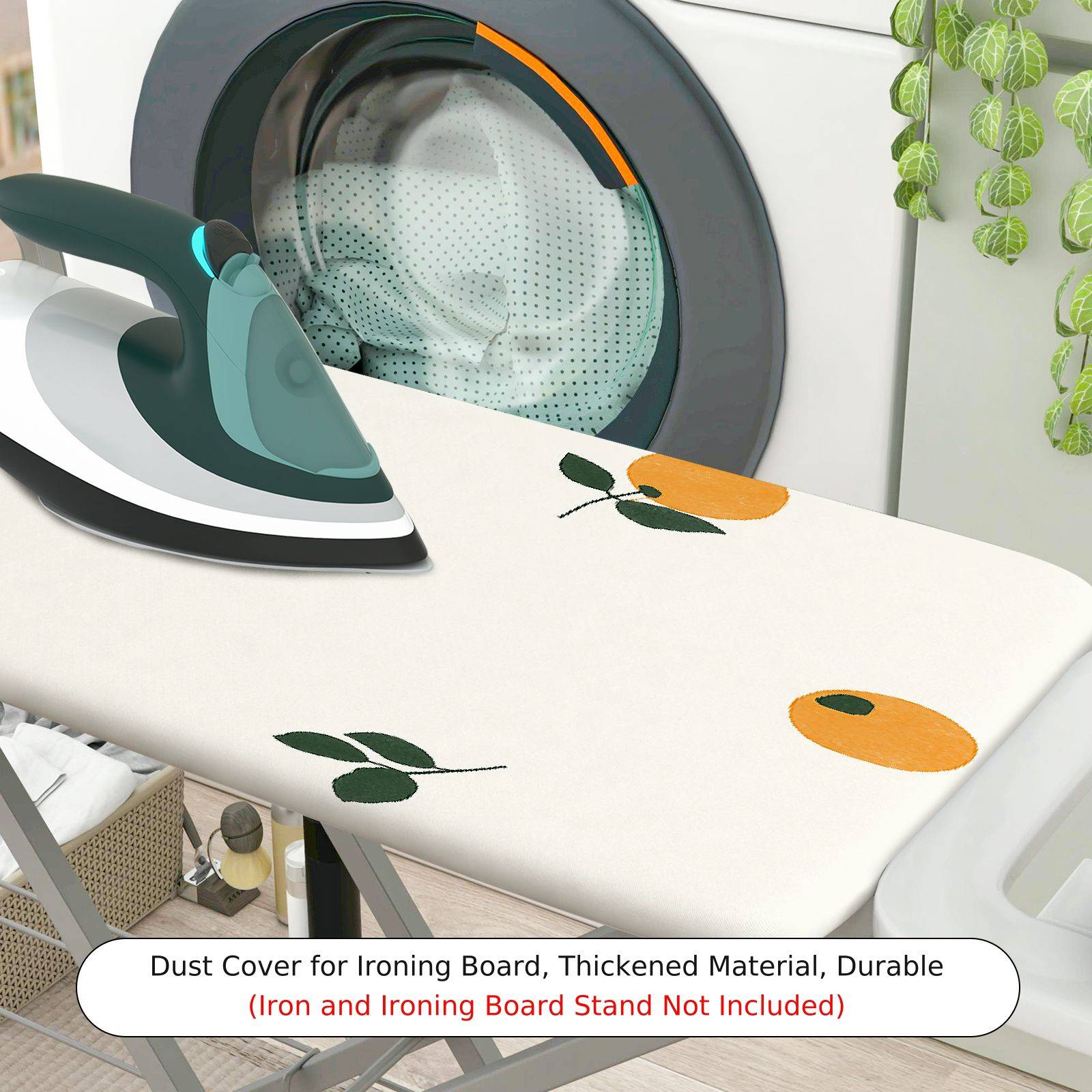 1-Piece Orange Fruit Pattern Leaf  Ironing Board Cover, Universal Size, Without Board
