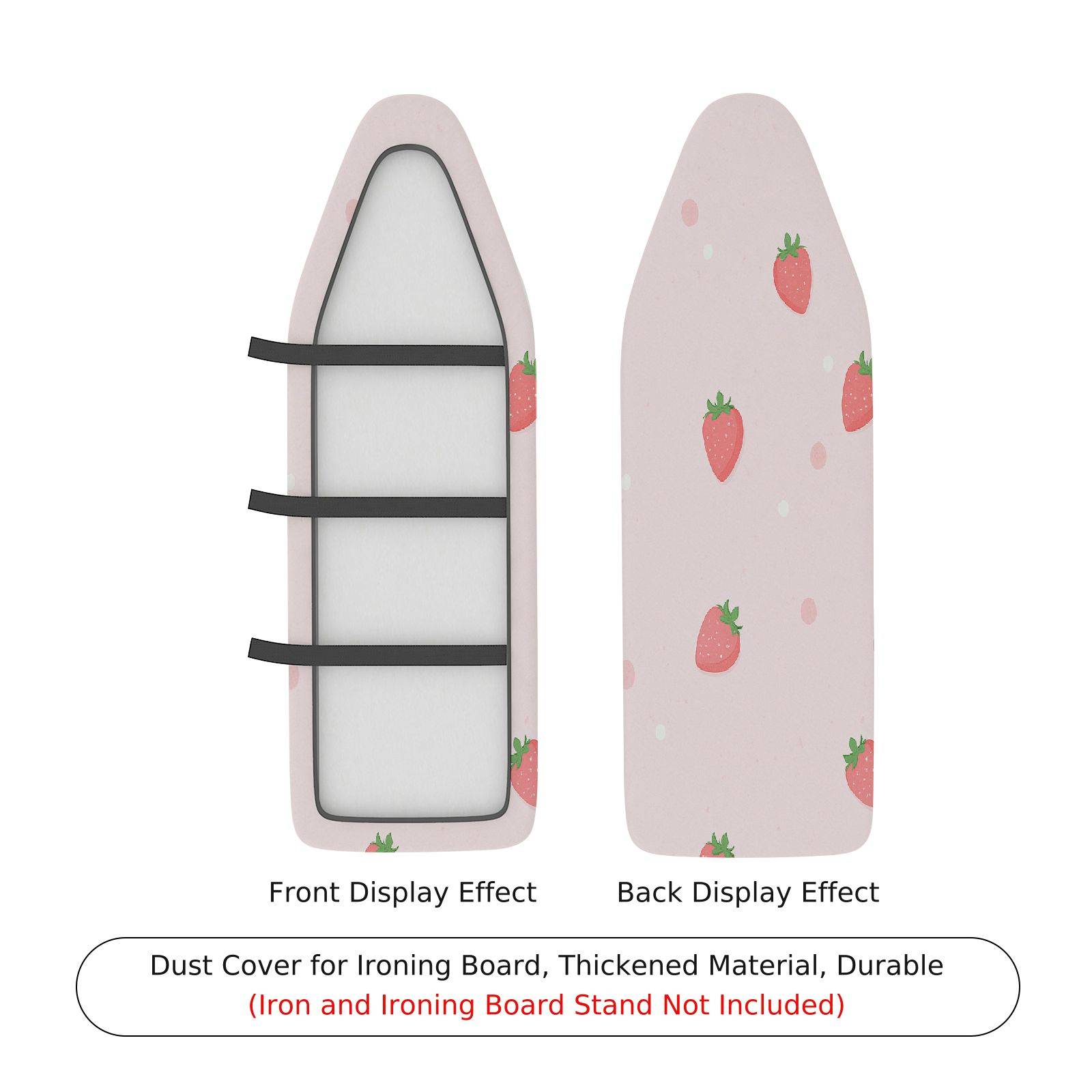 1-Piece Strawberry Pink Cute  Ironing Board Cover, Universal Size, Without Board