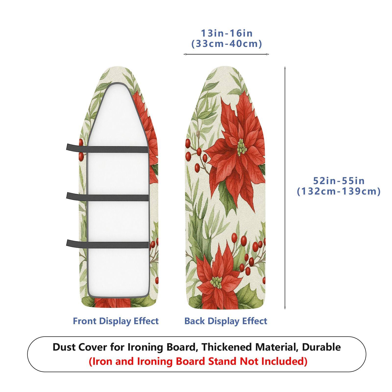 1-Piece Christmas Floral Festive  Ironing Board Cover, Universal Size, Without Board