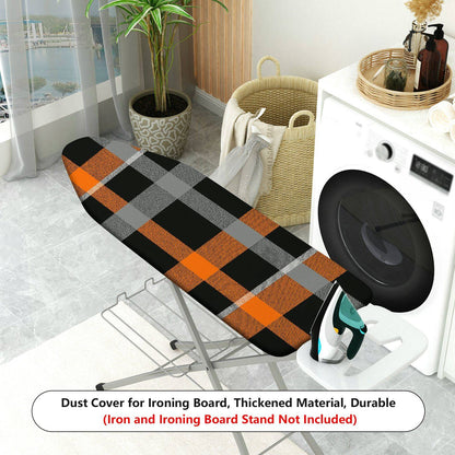 1-Piece Plaid Orange Black Grey  Ironing Board Cover, Universal Size, Without Board