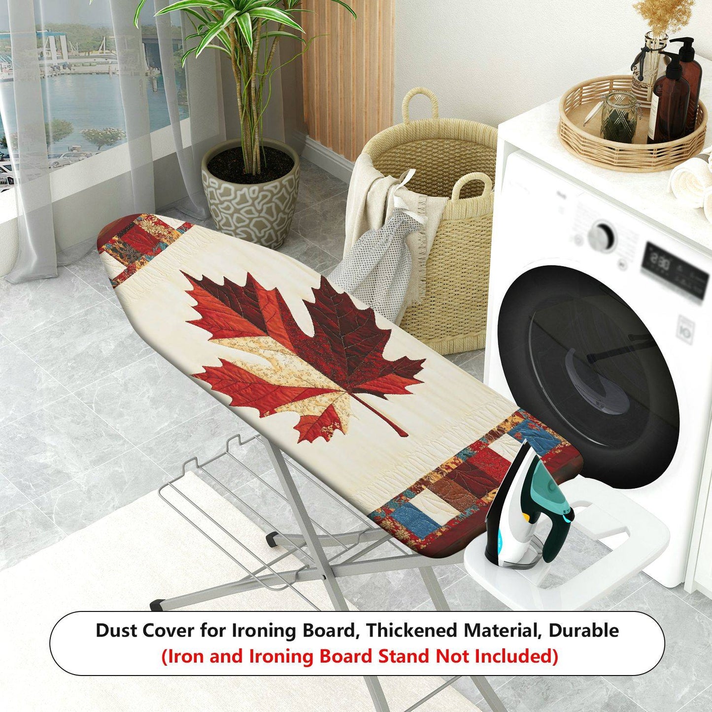 1-Piece Maple Leaf Plaid Autumn  Ironing Board Cover, Universal Size, Without Board