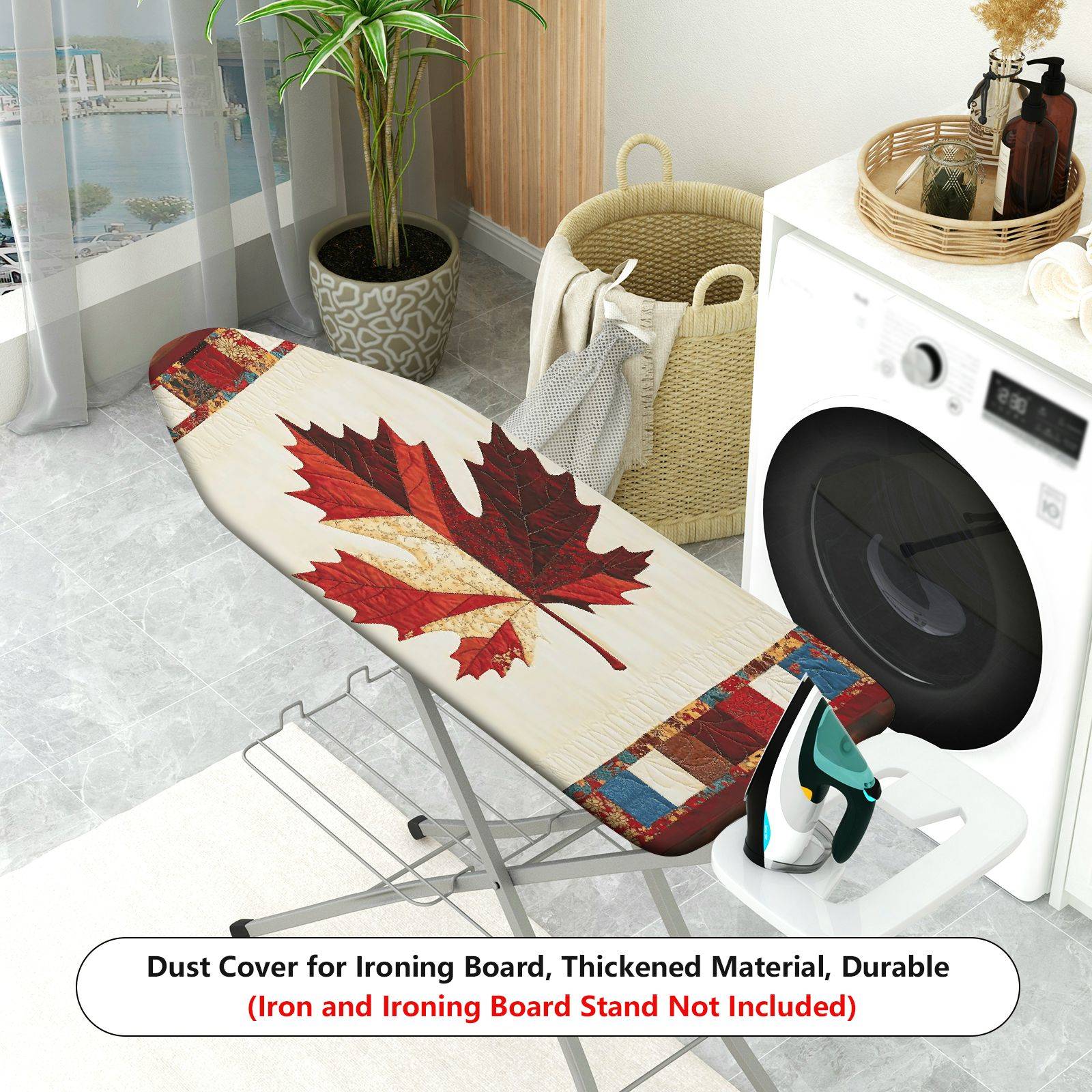 1-Piece Maple Leaf Plaid Autumn  Ironing Board Cover, Universal Size, Without Board