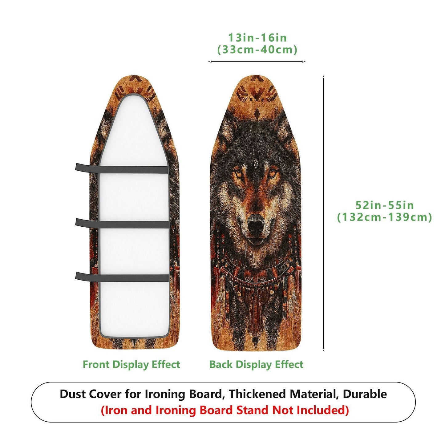 1-Piece Wolf Tribal Art Nature  Ironing Board Cover, Universal Size, Without Board