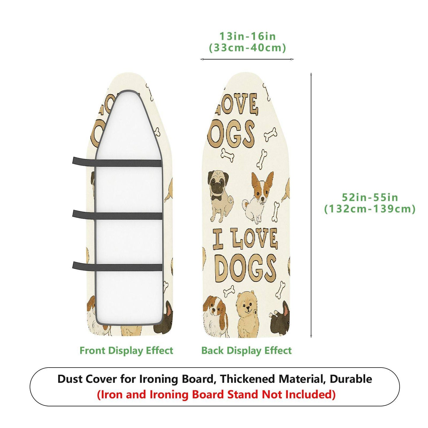 1-Piece Dog Bone Fun  Ironing Board Cover, Universal Size, Without Board