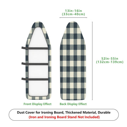 1-Piece Plaid Checkered Black  Ironing Board Cover, Universal Size, Without Board