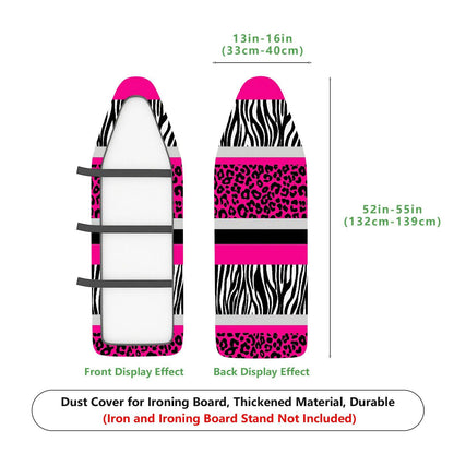 1-Piece Zebra Leopard Pink  Ironing Board Cover, Universal Size, Without Board