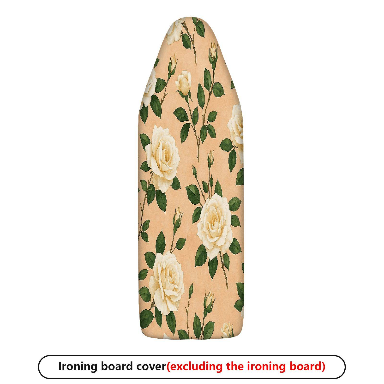 1-Piece Floral Rose Pattern Beige  Ironing Board Cover, Universal Size, Without Board