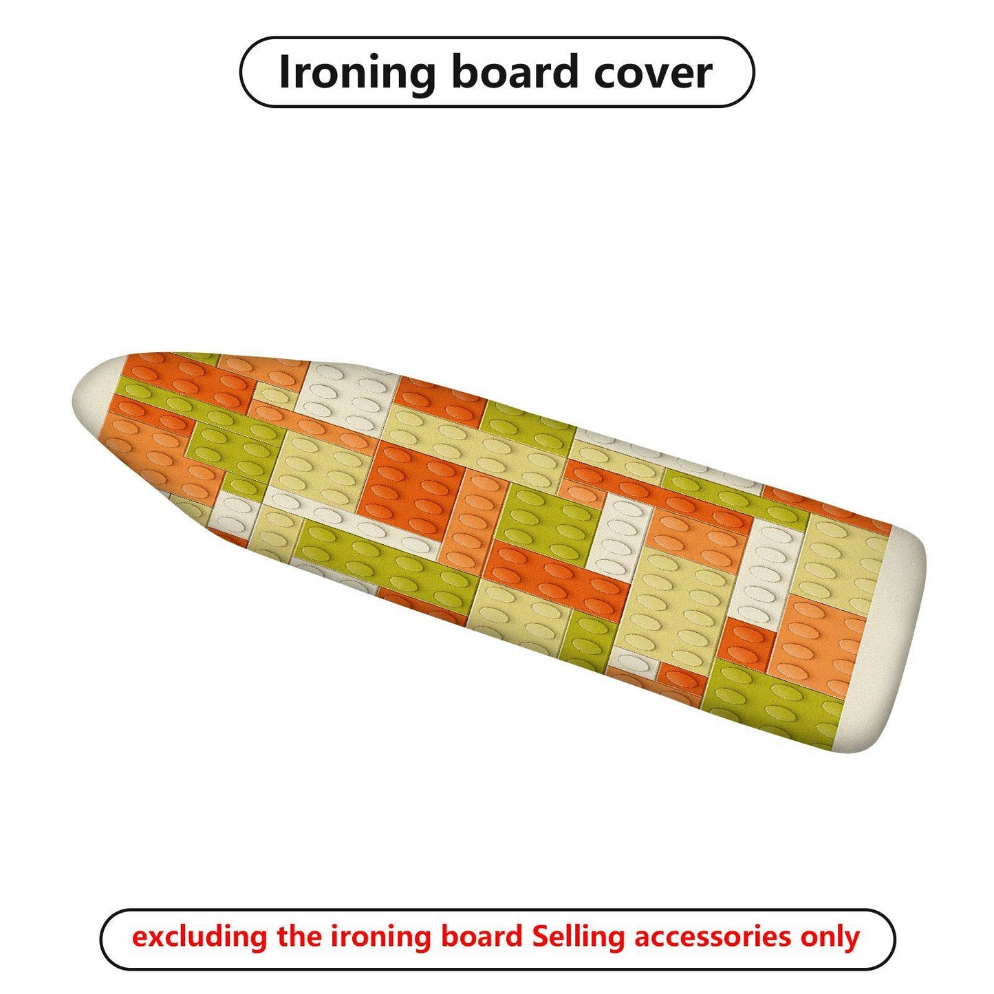1-Piece Colorful Blocks Playful Fun  Ironing Board Cover, Universal Size, Without Board