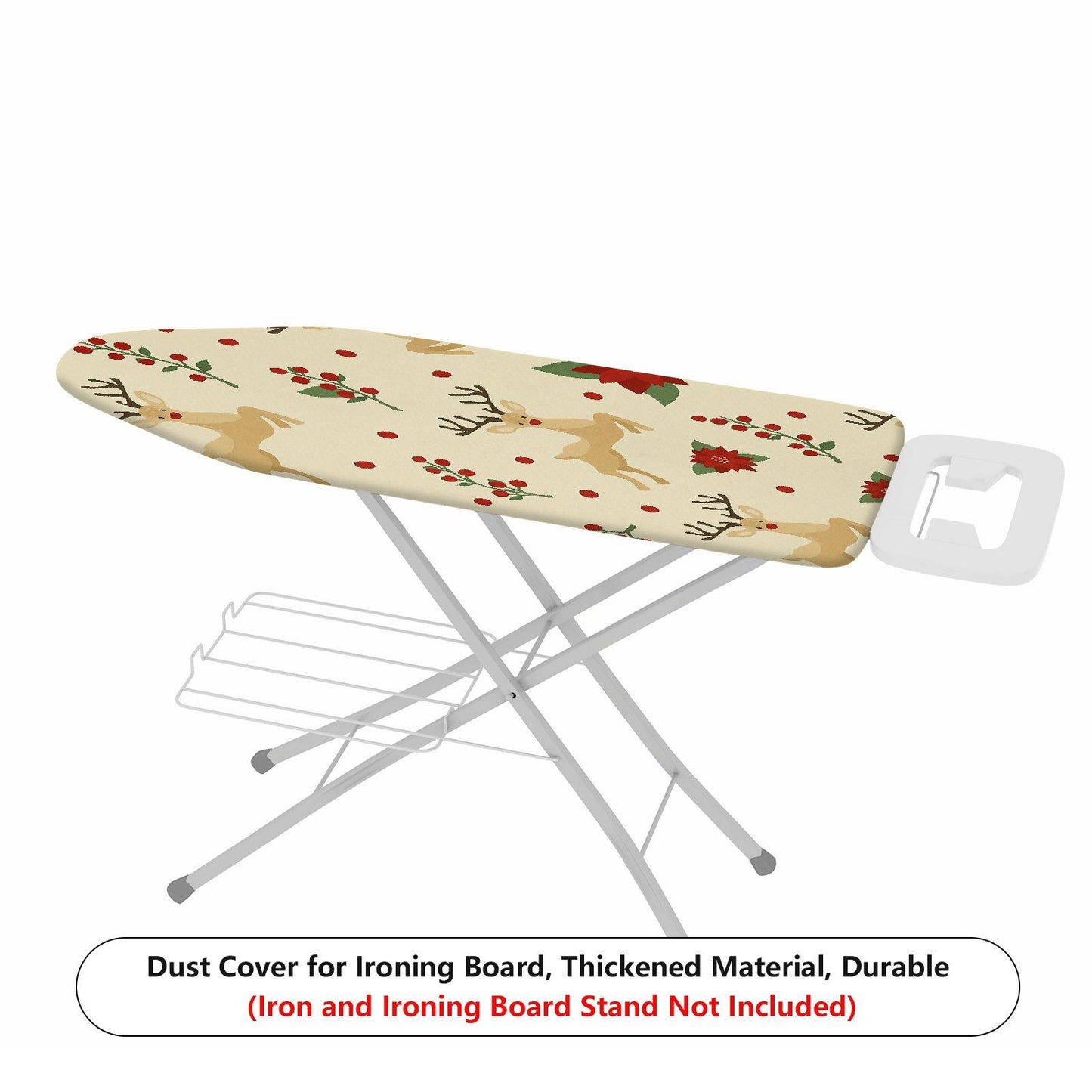 1-Piece Christmas Reindeer Floral  Ironing Board Cover, Universal Size, Without Board