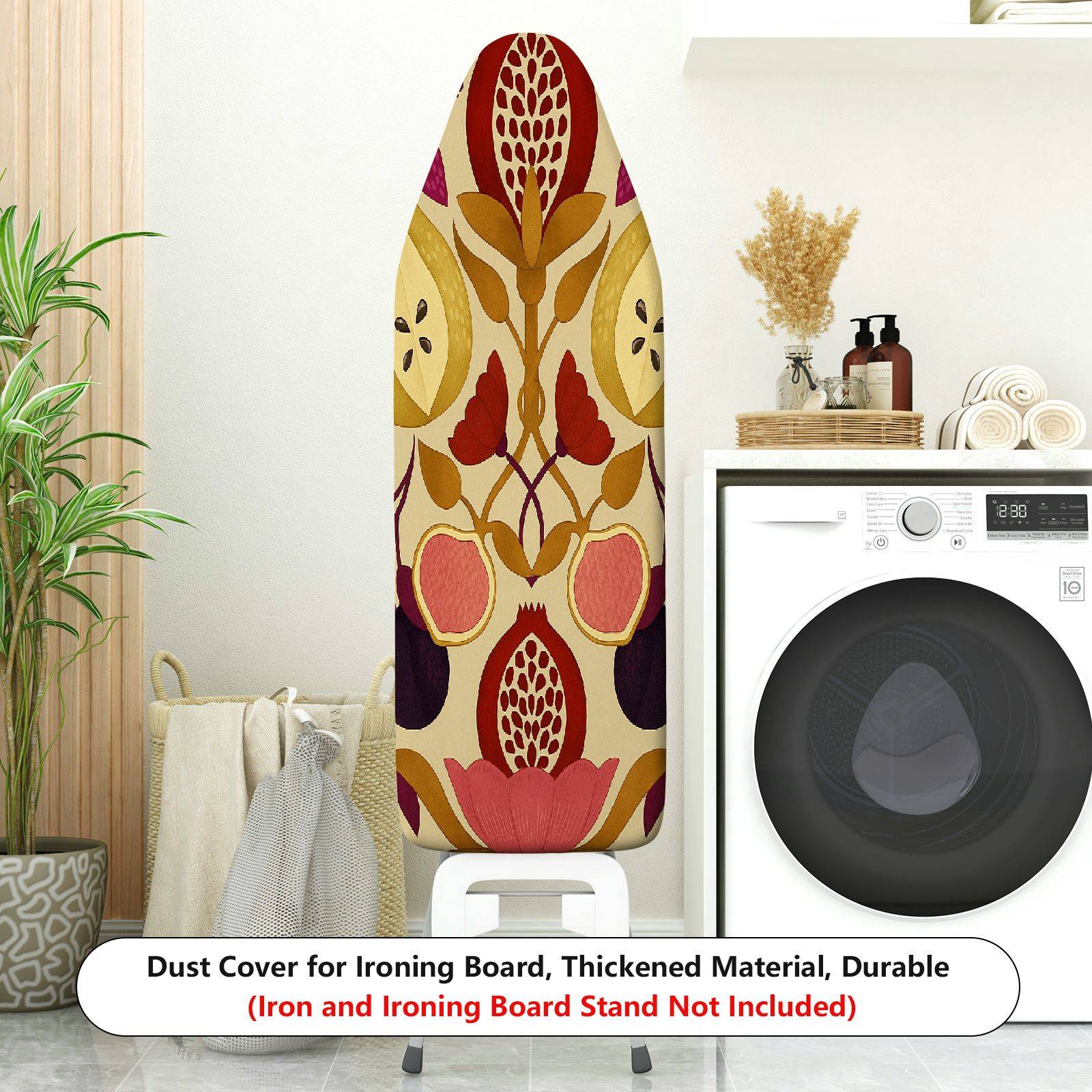 1-Piece Fruit Floral Pattern Vibrant  Ironing Board Cover, Universal Size, Without Board
