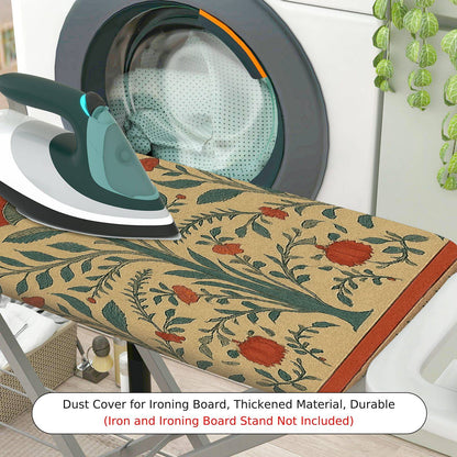 1-Piece Floral Pattern Green Beige  Ironing Board Cover, Universal Size, Without Board