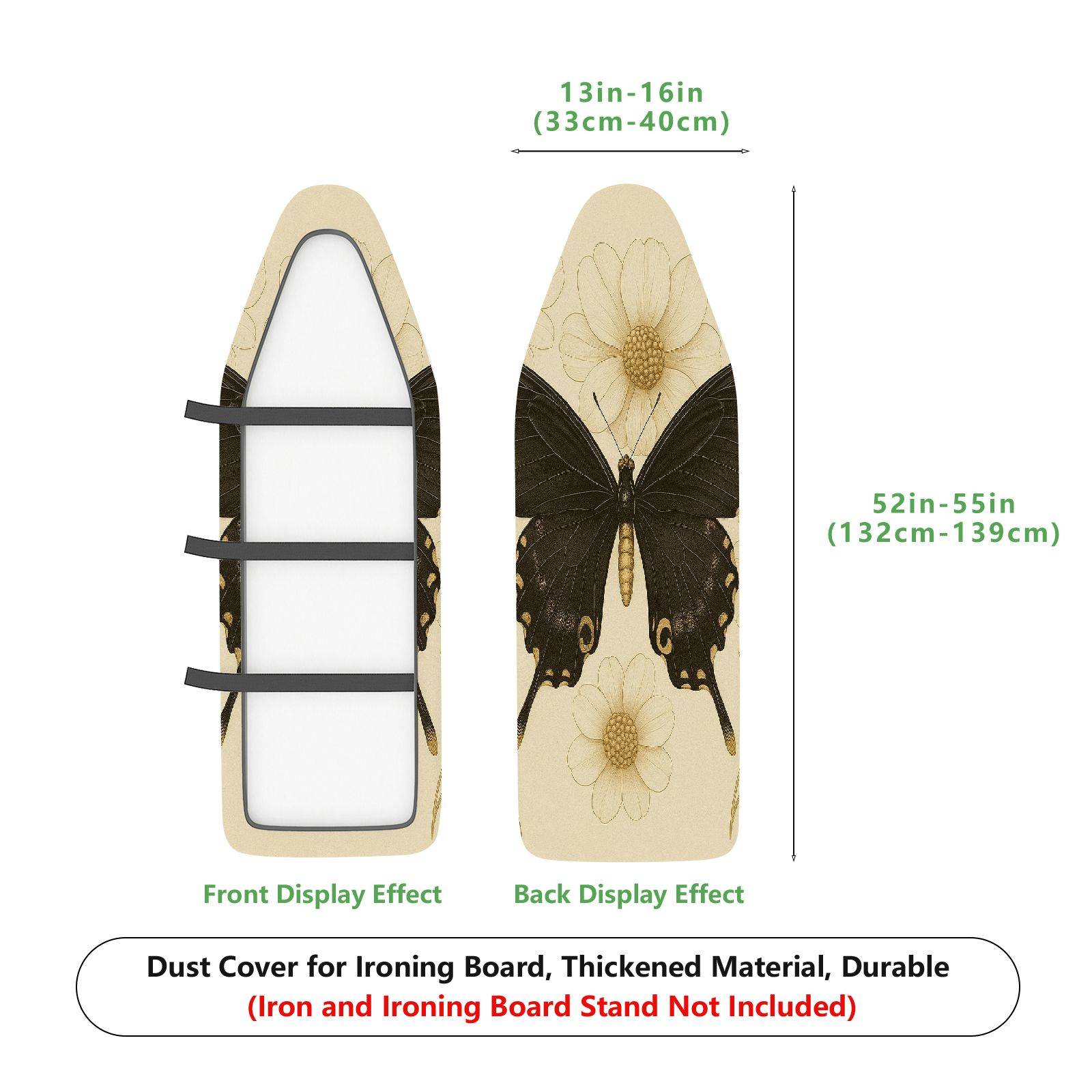 1-Piece butterfly floral beige  Ironing Board Cover, Universal Size, Without Board