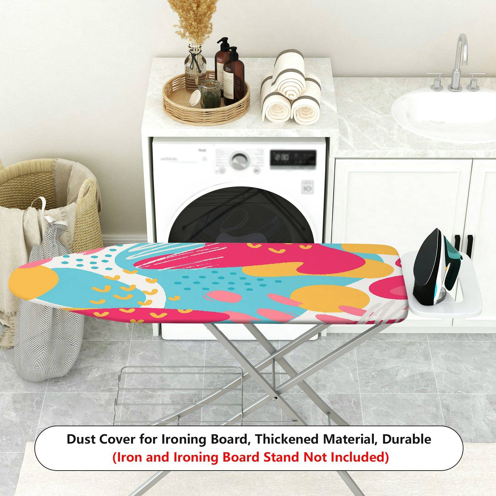 1-Piece Abstract Colorful Pattern Fun Pop Art  Ironing Board Cover, Universal Size, Without Board