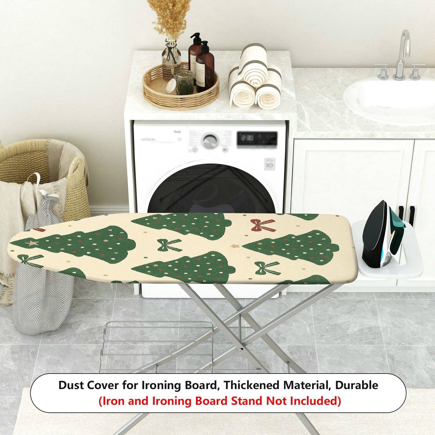 1-Piece Christmas Tree Bow Star  Ironing Board Cover, Universal Size, Without Board