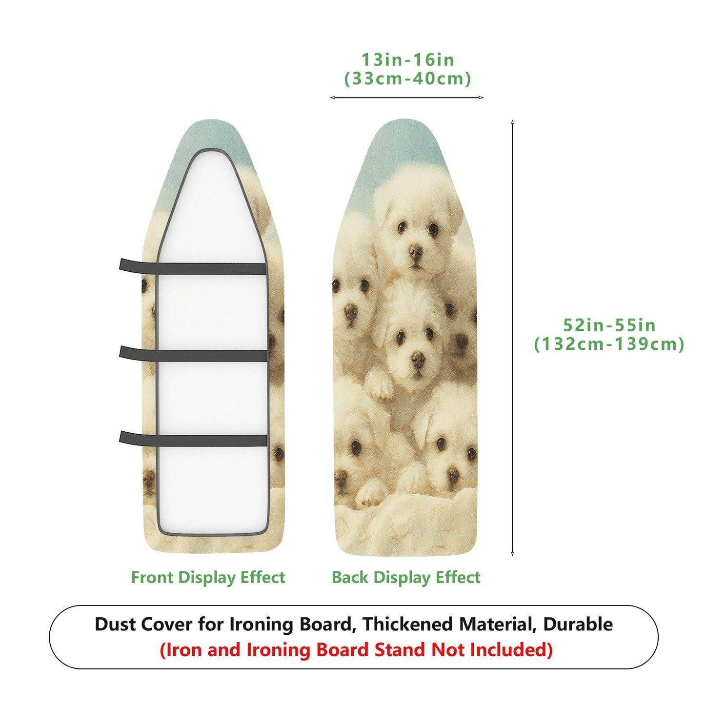 1-Piece Cute Dog Animal White  Ironing Board Cover, Universal Size, Without Board