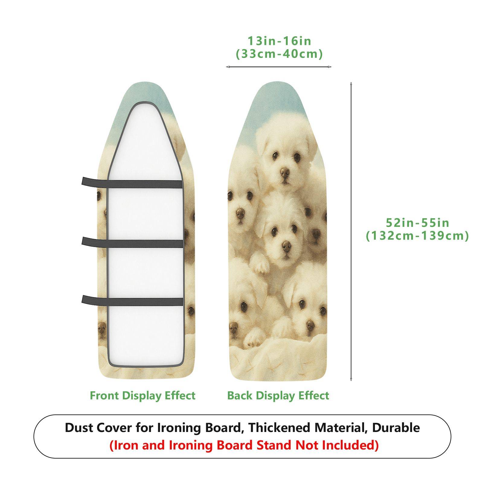 1-Piece Cute Dog Animal White  Ironing Board Cover, Universal Size, Without Board