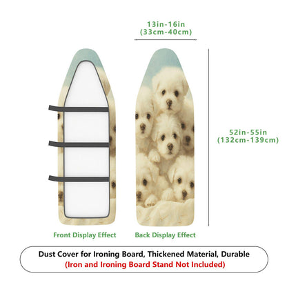 1-Piece Cute Dog Animal White  Ironing Board Cover, Universal Size, Without Board
