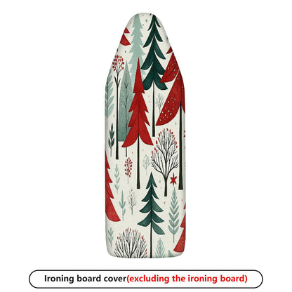 1-Piece Christmas Tree Winter Forest Red Green  Ironing Board Cover, Universal Size, Without Board